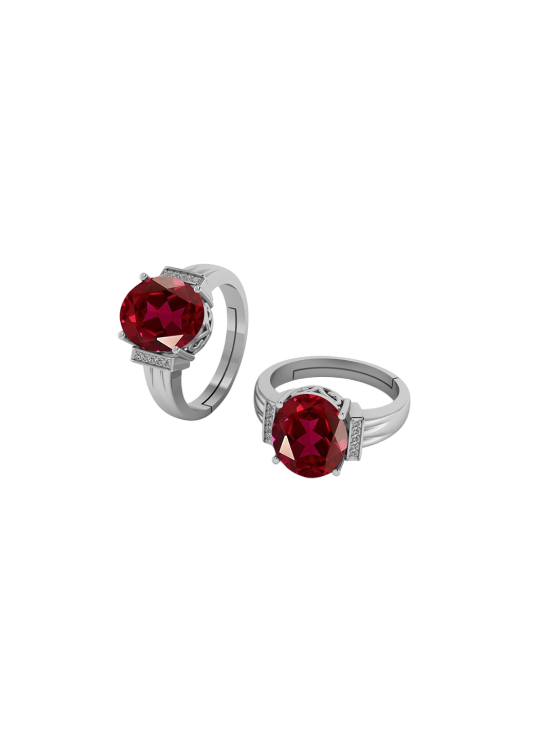 

LMDPRAJAPATIS Unisex Embellished Ring, Red