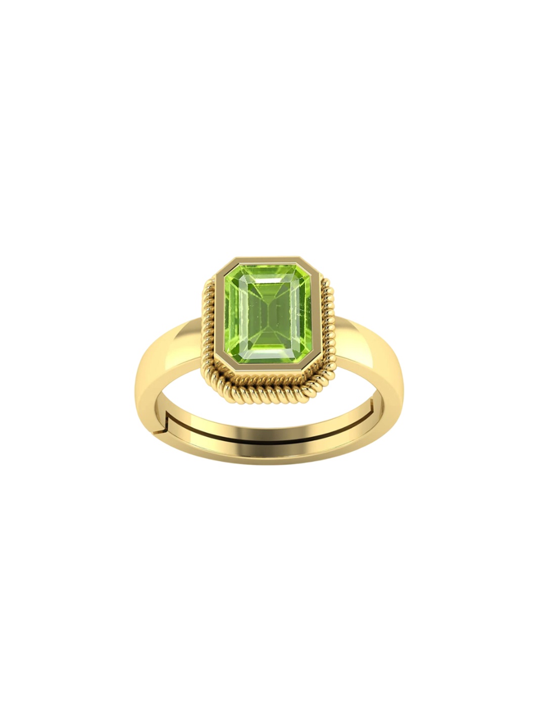 

LMDPRAJAPATIS Unisex Natural Peridot Gemstone August Birthstone Gold Plated Ring For Women And Men (6.25 Ratti), Silver