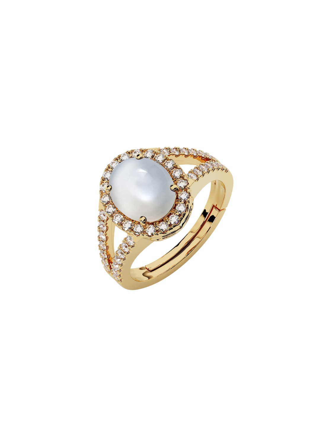 

LMDPRAJAPATIS Unisex Embellished Ring, White