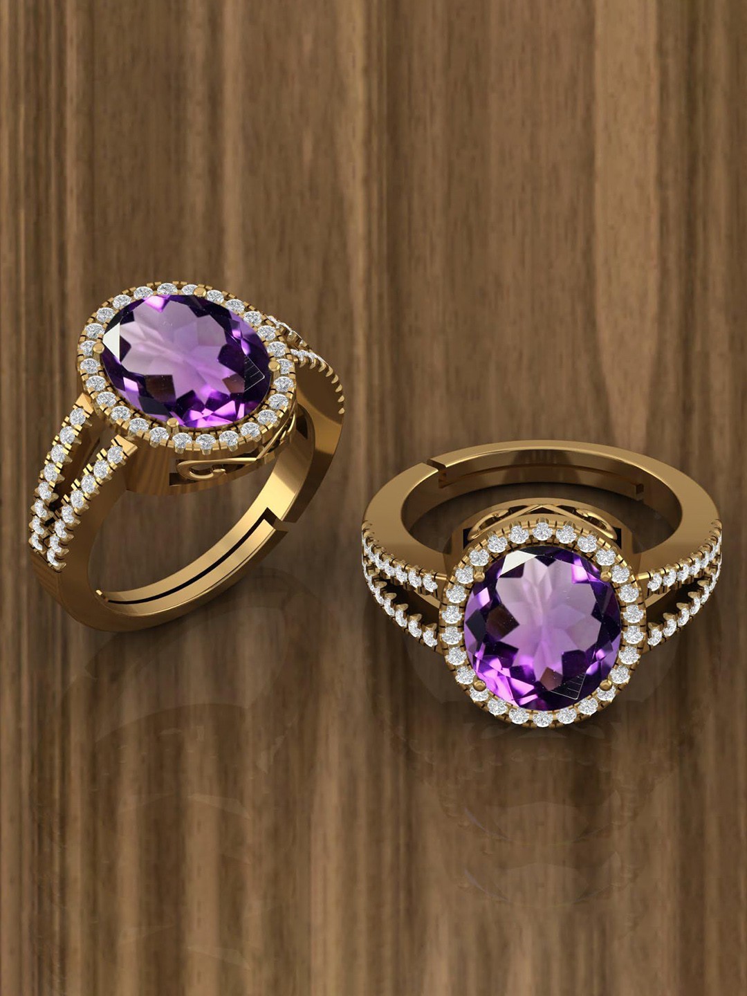 

LMDPRAJAPATIS Unisex Embellished Ring, Purple