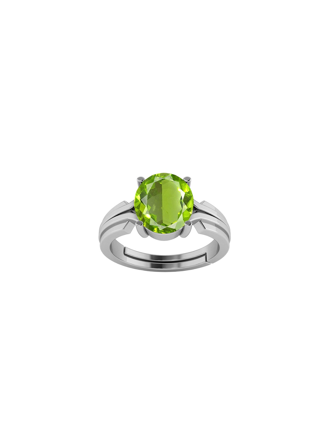 

LMDPRAJAPATIS Unisex 12.25 Ratti / 11.25 Carat Peridot Gemstone Silver Adjustable Ring For Women's, Green