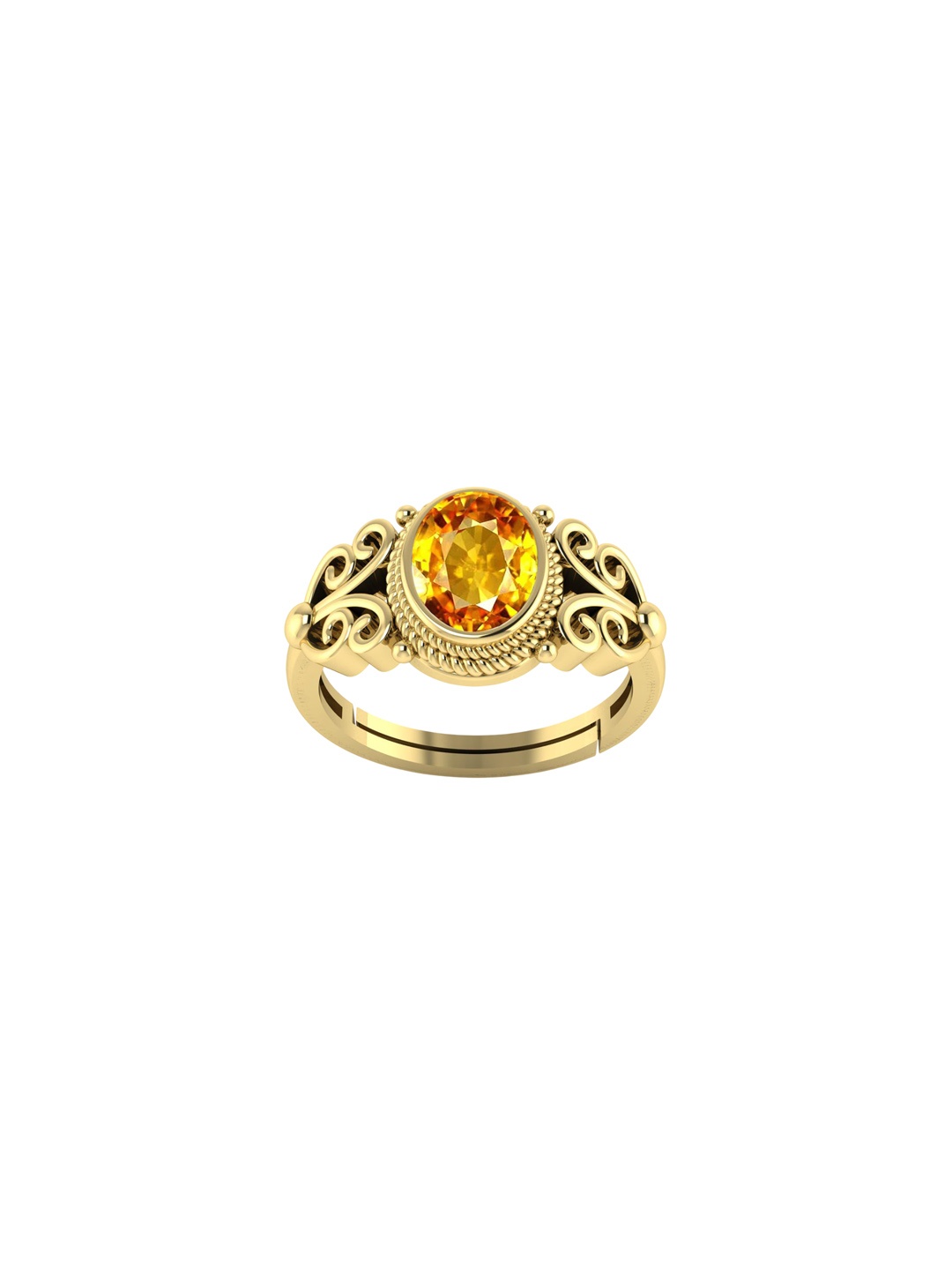 

LMDPRAJAPATIS Unisex Embellished Ring, Gold