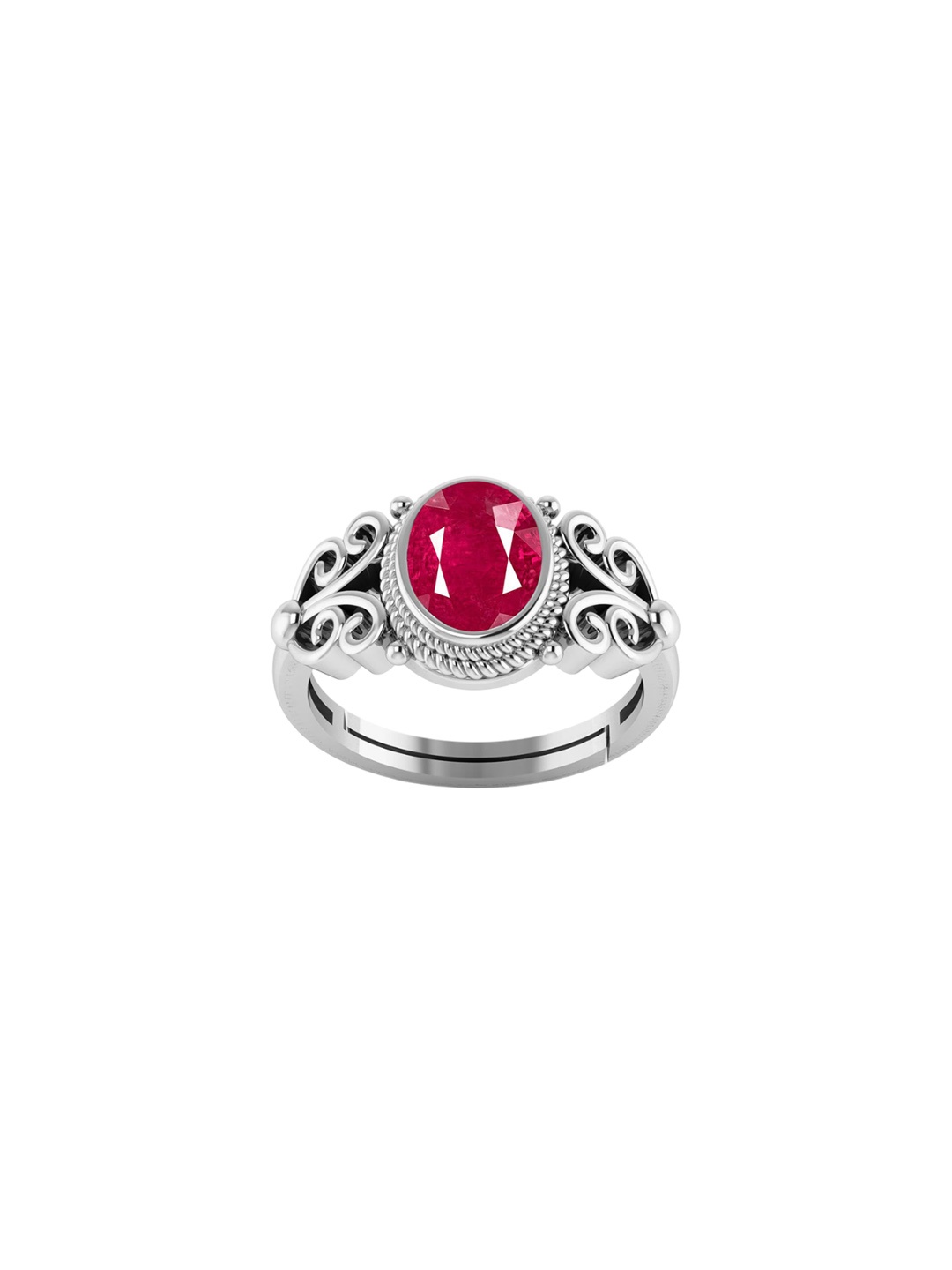

LMDPRAJAPATIS Unisex Embellished Ring, Silver