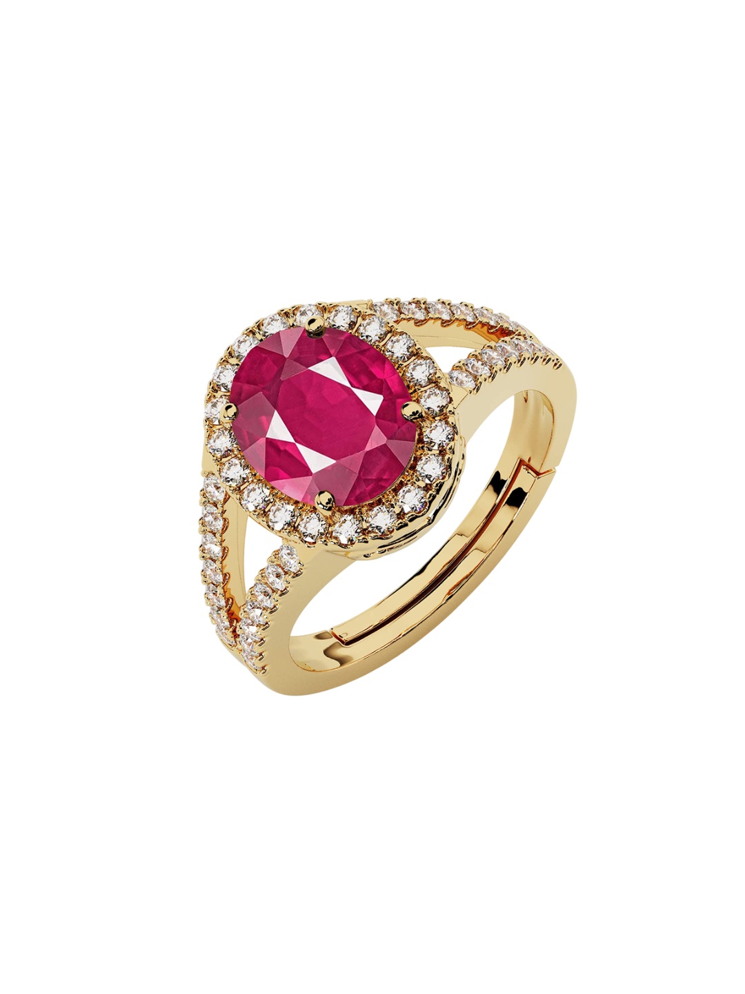 

LMDPRAJAPATIS Unisex Embellished Ring, Red