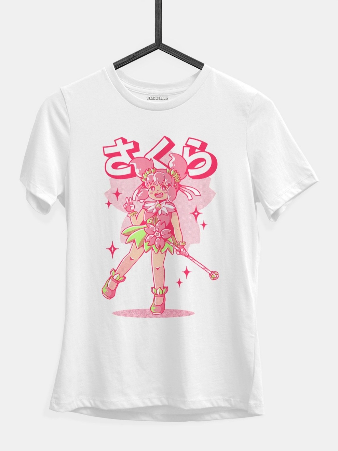 

THREADCURRY Girls Printed T-shirt, White