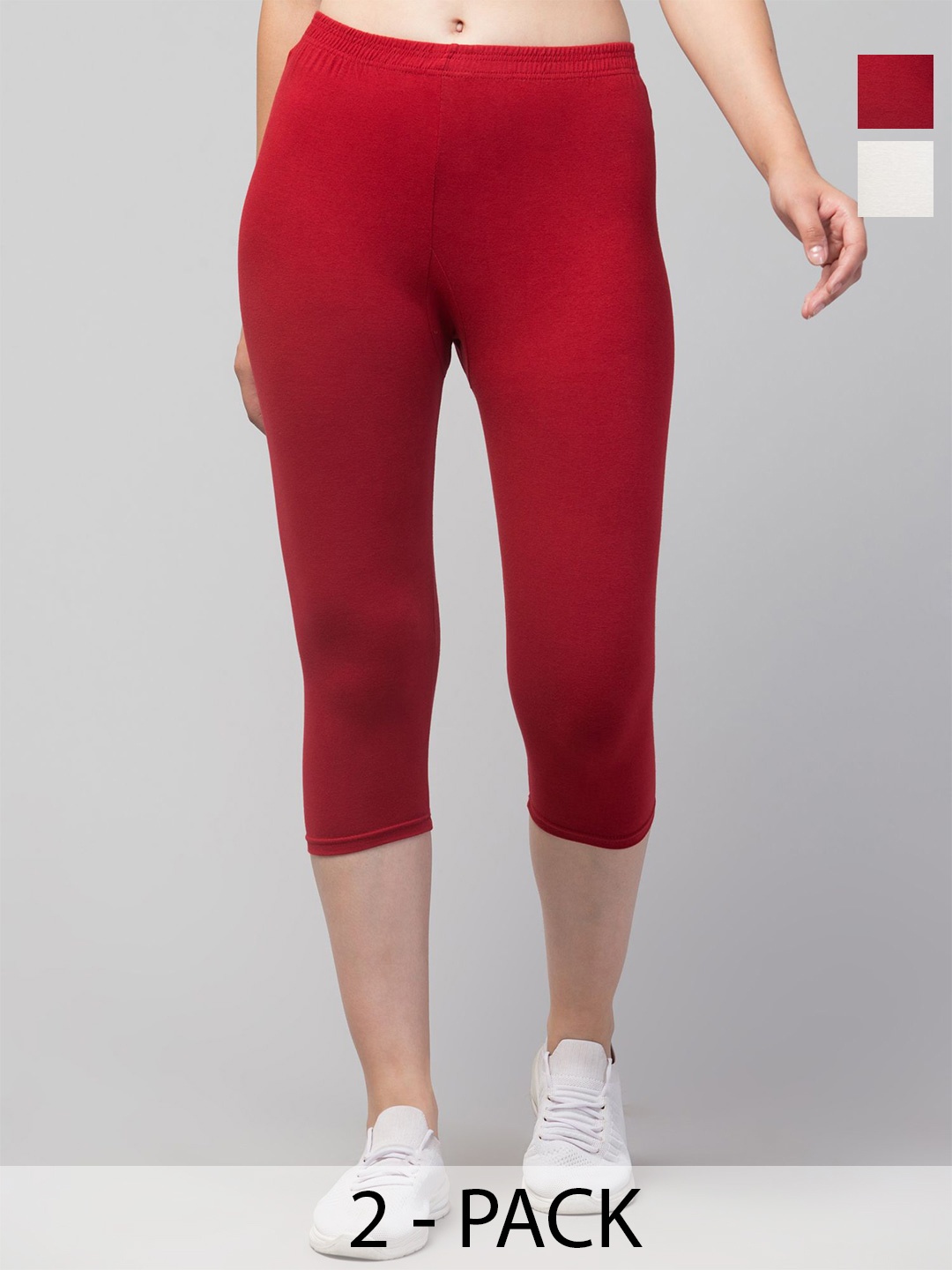 

ULLAS Women Skinny Fit Capris, White