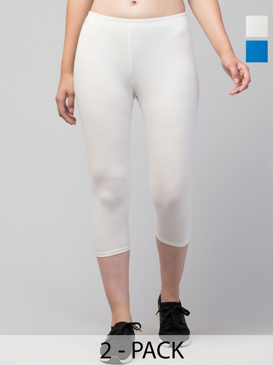 

ULLAS Women Skinny Fit Capris, White