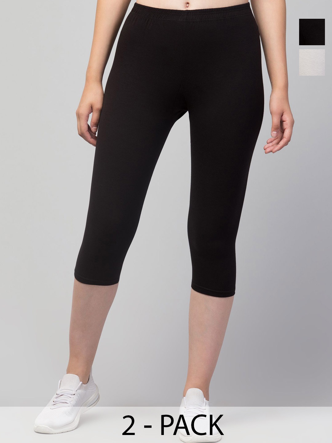 

ULLAS Women Skinny Fit Capris, White