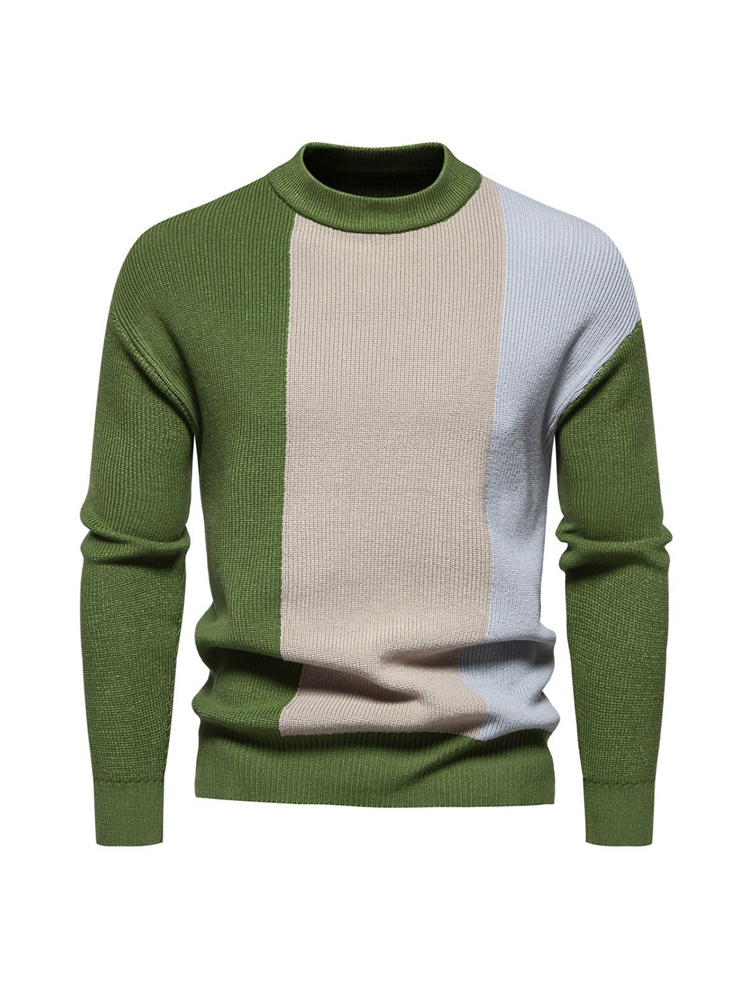 

StyleCast x Revolte Men Colourblocked Pullover, Green