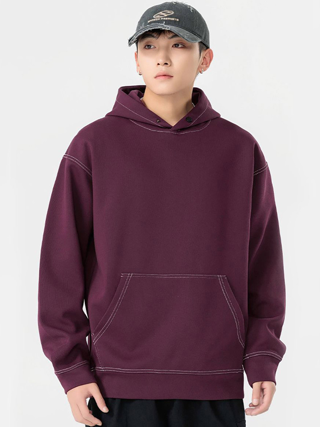 

StyleCast x Revolte Men Hooded Sweatshirt, Purple