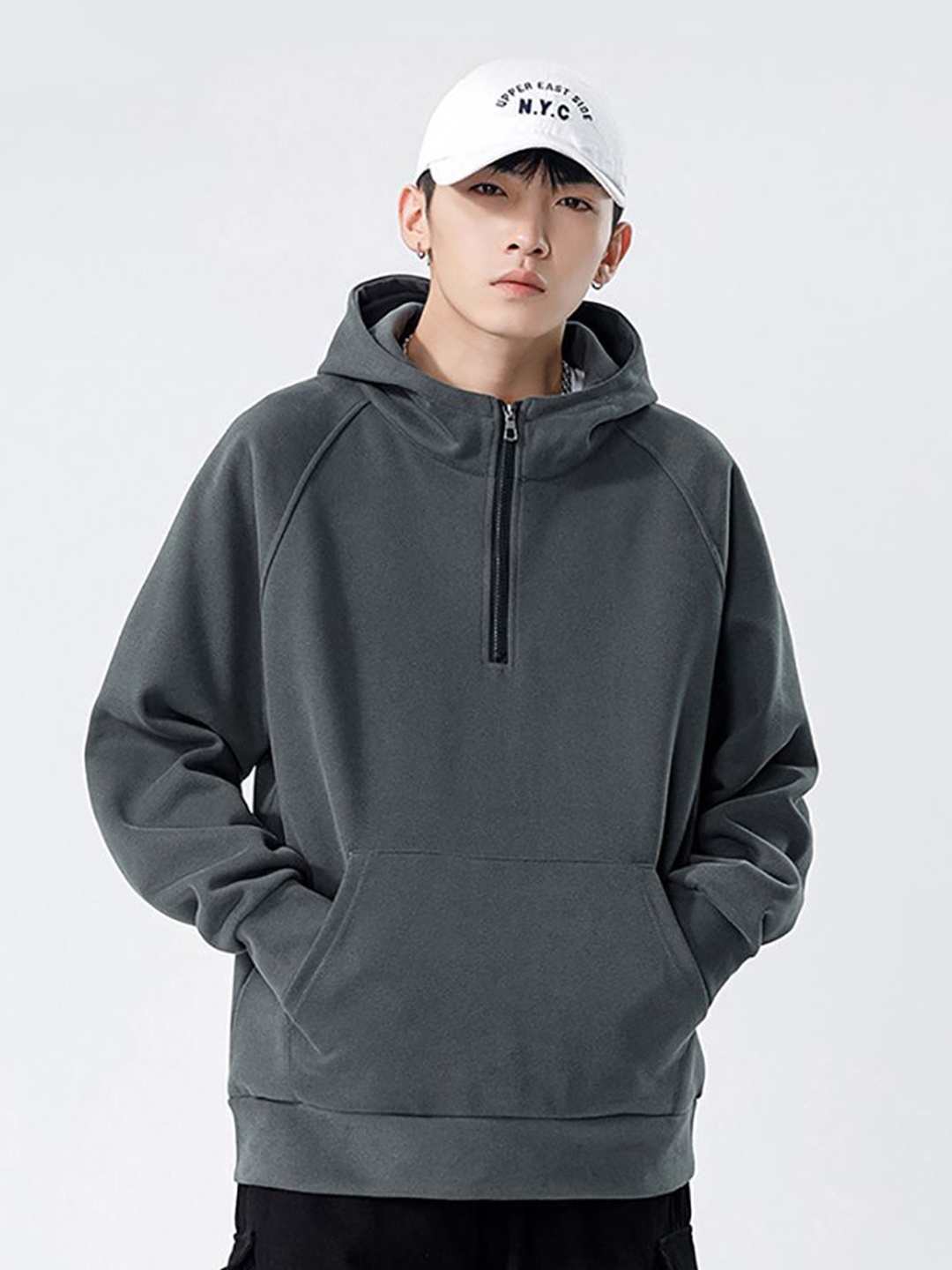 

StyleCast x Revolte Men Hooded Sweatshirt, Grey