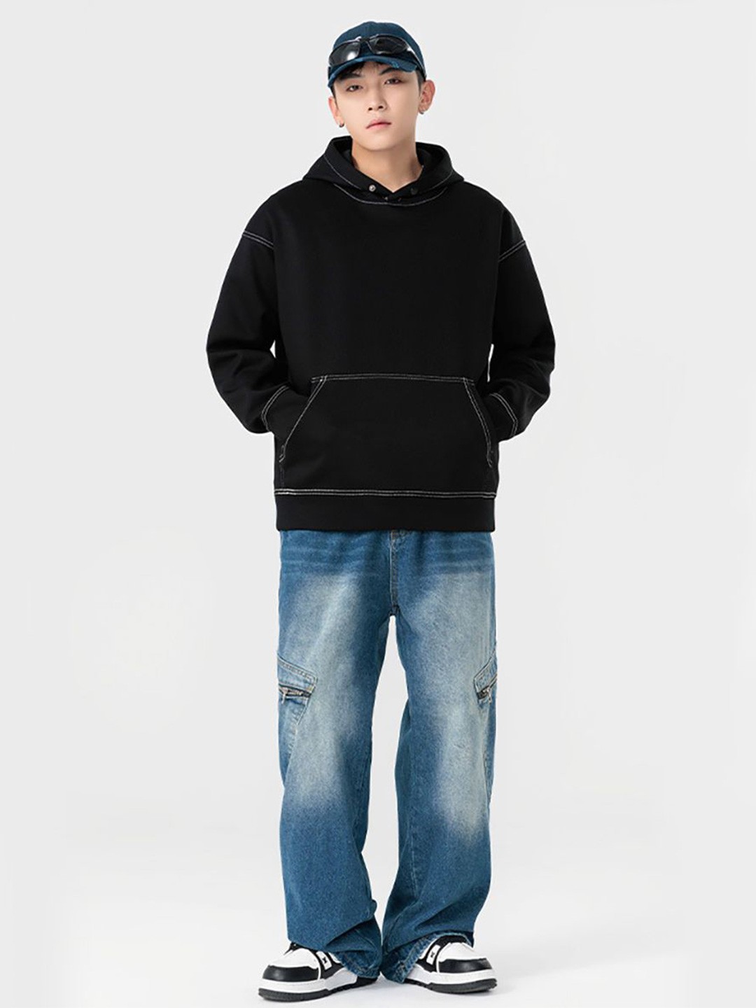 

StyleCast x Revolte Men Hooded Sweatshirt, Black