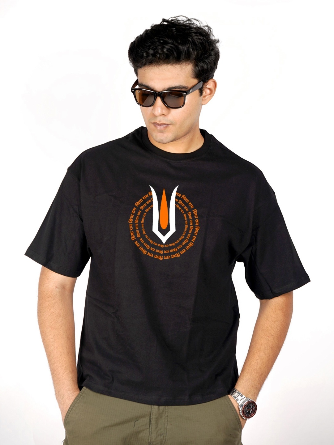 

PRABHUBHAKTI Men Bio Finish T-shirt, Black