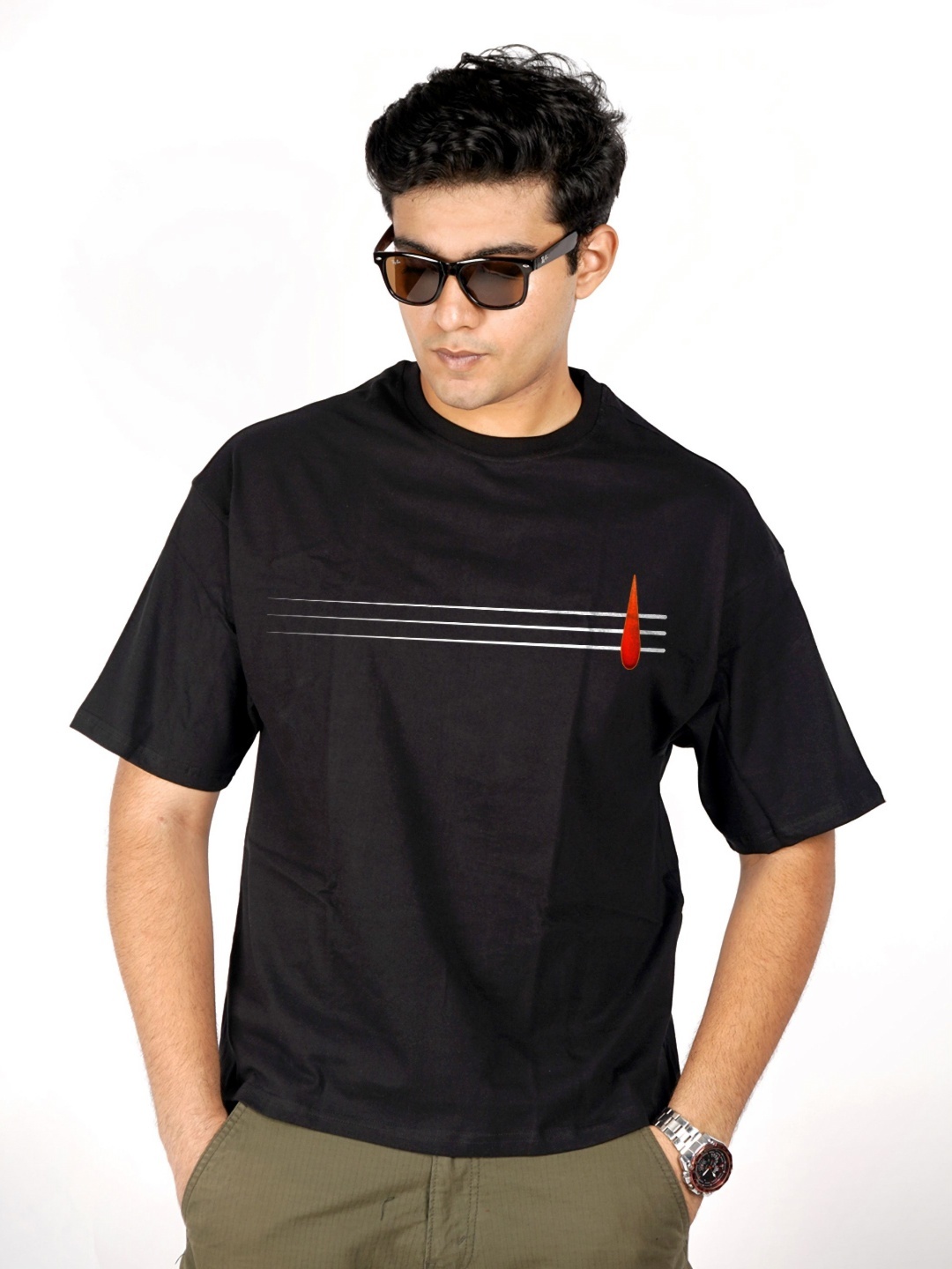 

PRABHUBHAKTI Men Bio Finish T-shirt, Black