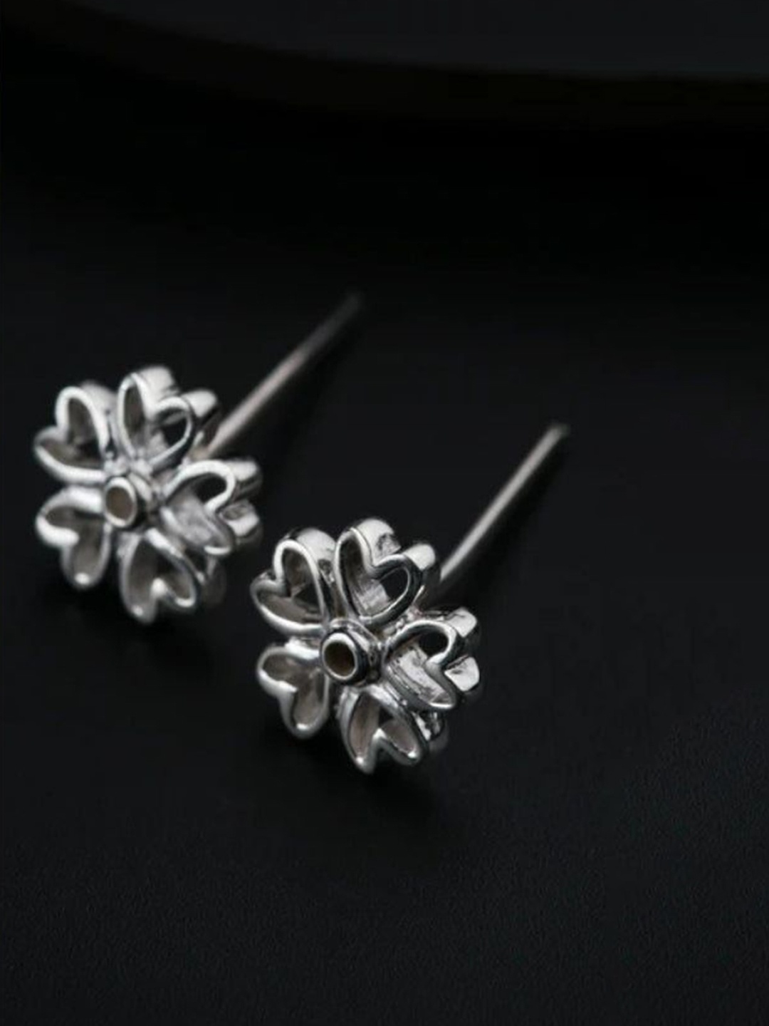 

House of Aadyaa Classic Studs Earrings, Silver