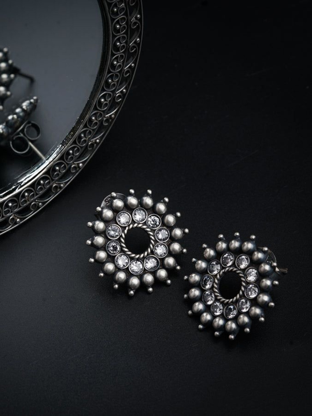 

House of Aadyaa Sterling Silver Classic Studs Earrings