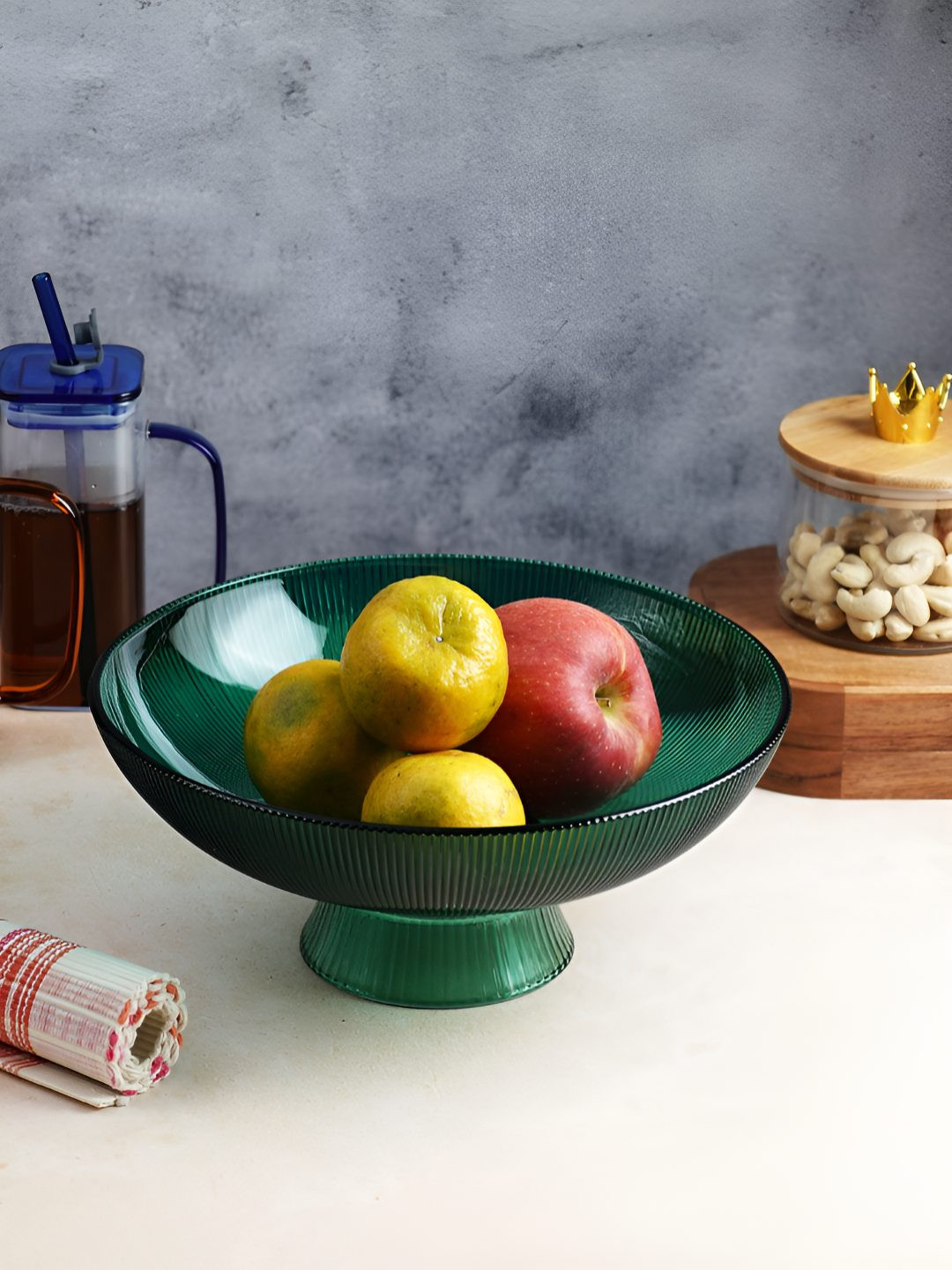 

ceradeco Green Glass Dishwasher and Microwave Safe Serving Bowl