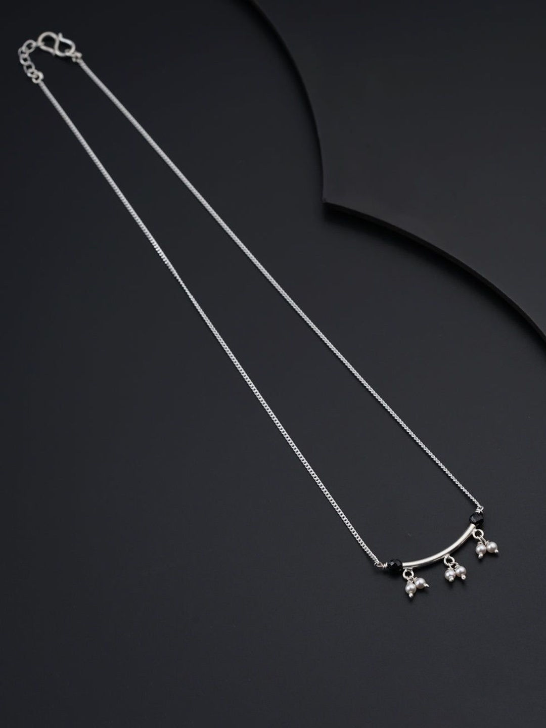 

House of Aadyaa Silver Artificial Beads Beaded Mangalsutra