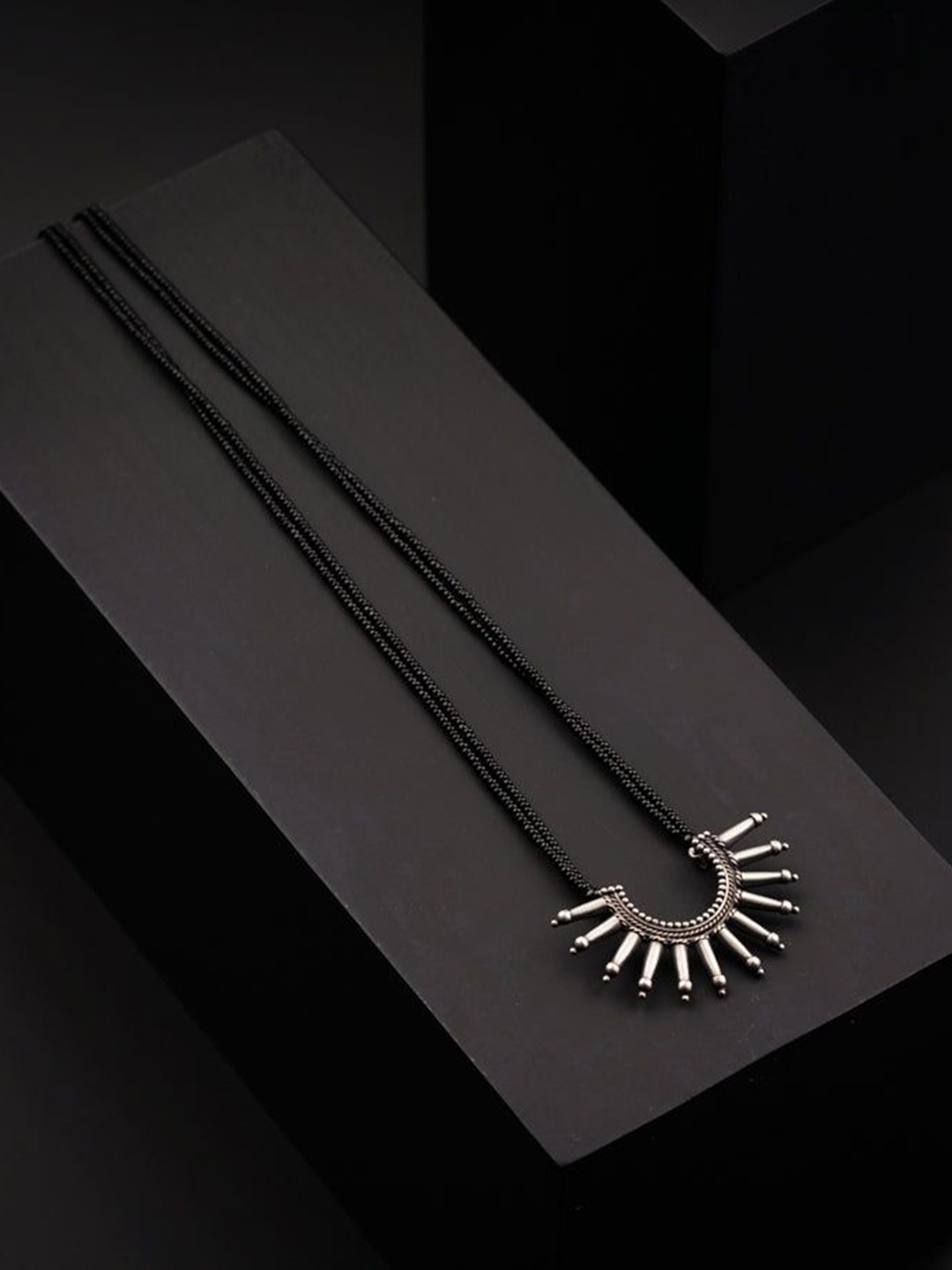 

House of Aadyaa Silver Artificial Beads Beaded Mangalsutra