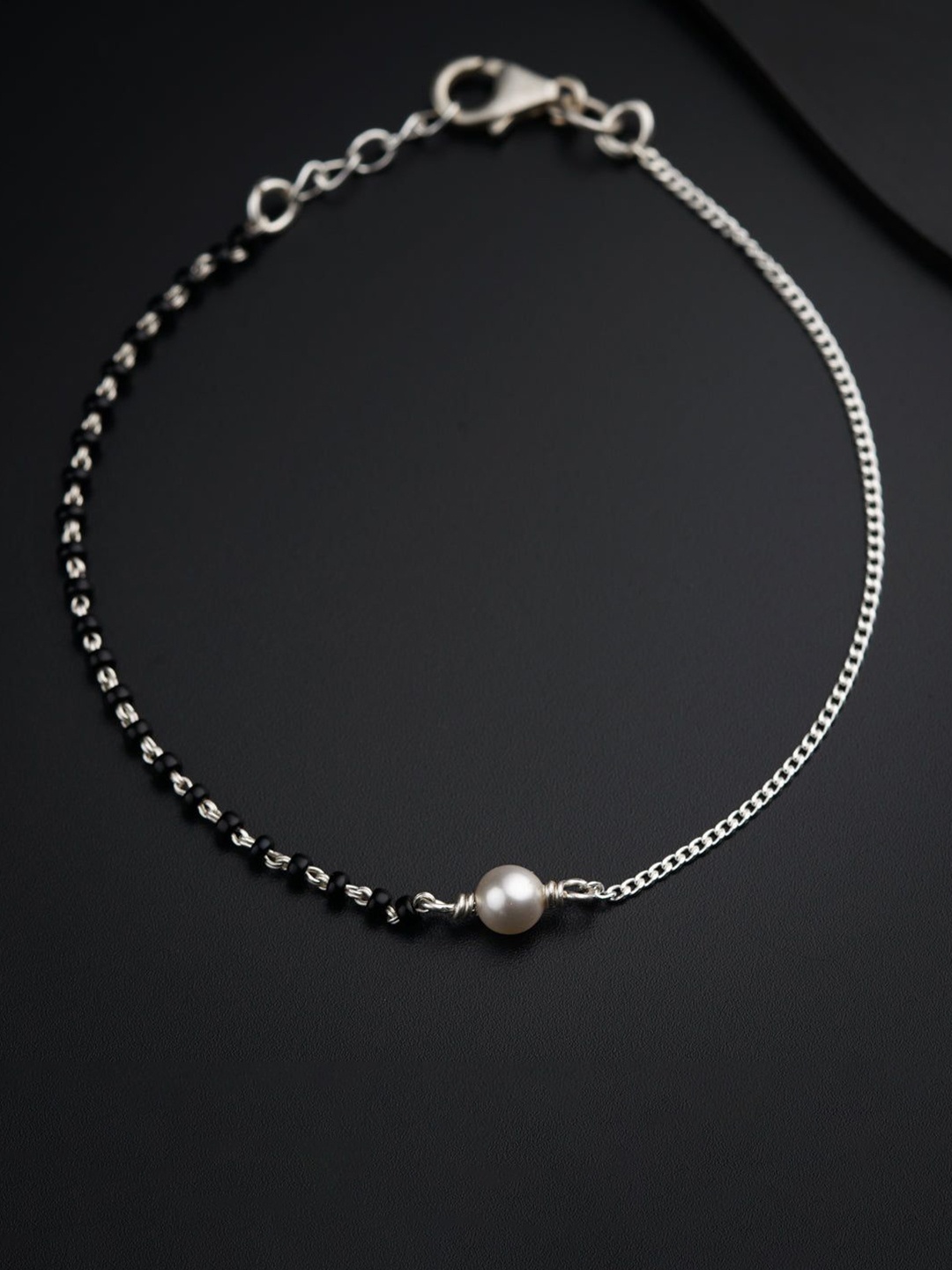 

House of Aadyaa Silver Artificial Beads Beaded Mangalsutra