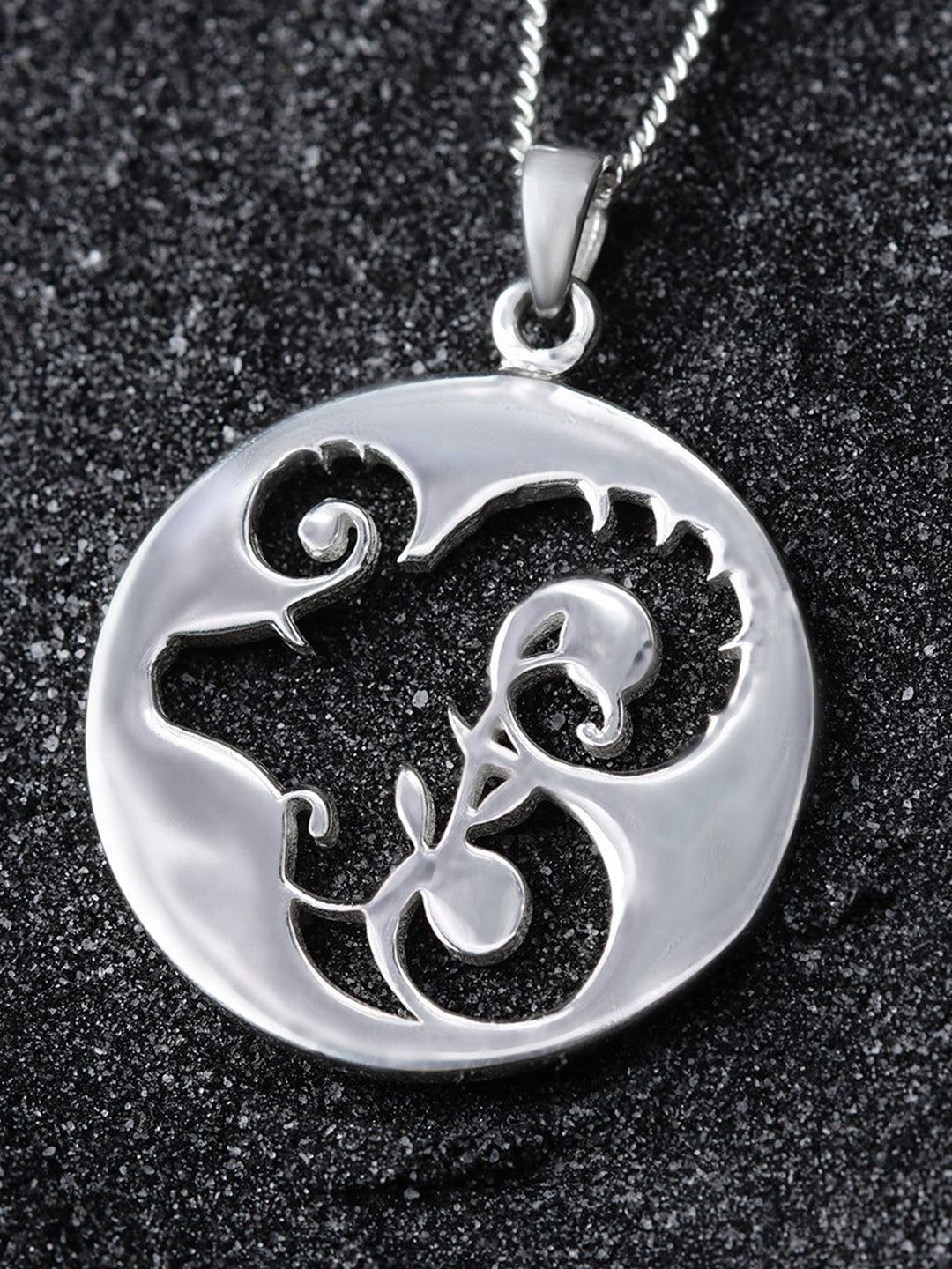 House of Aadyaa 92.5 Sterling Silver Capricorn Pendant With Chain