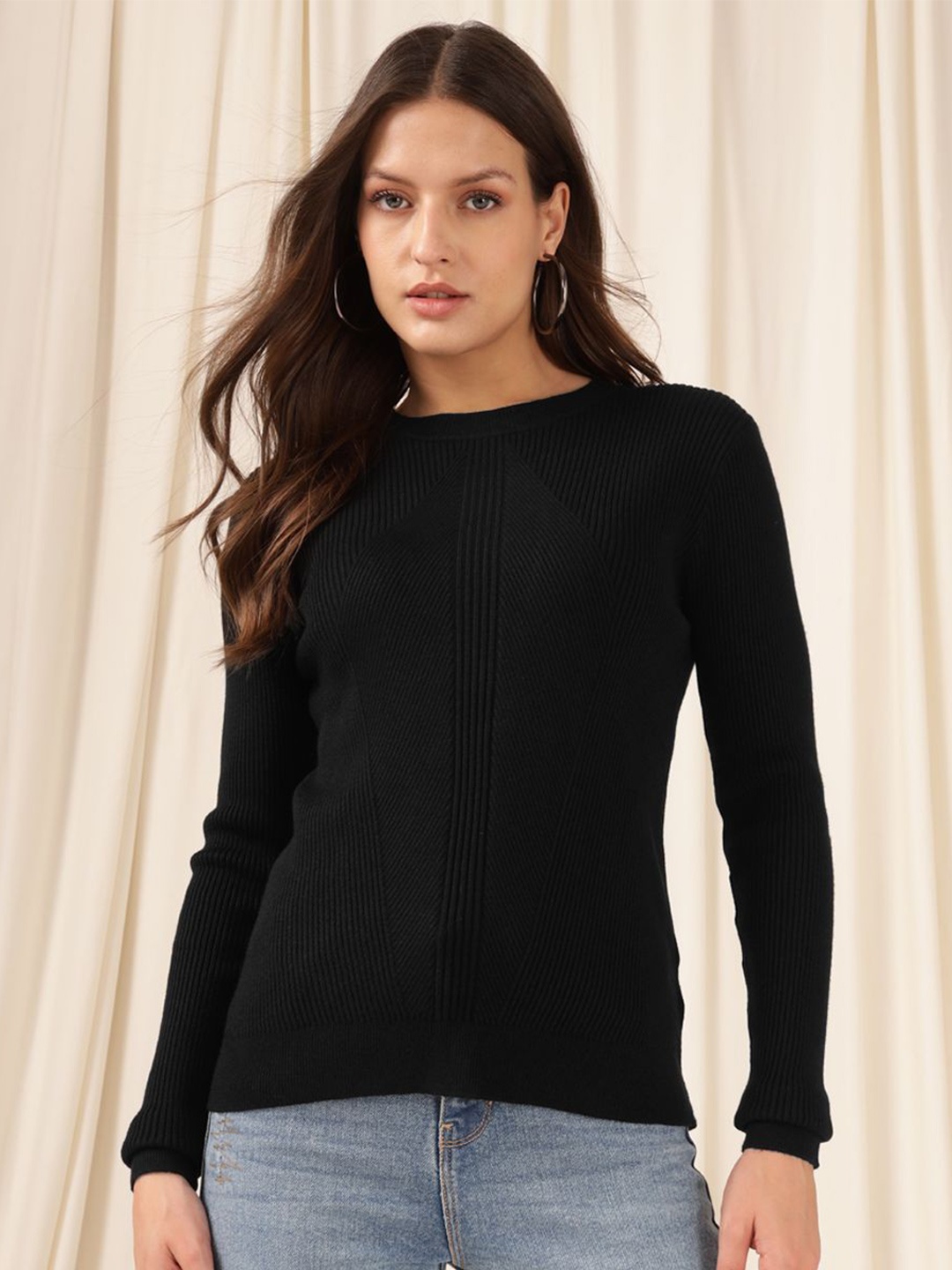 

Xpose Women Ribbed Pullover Sweater, Black