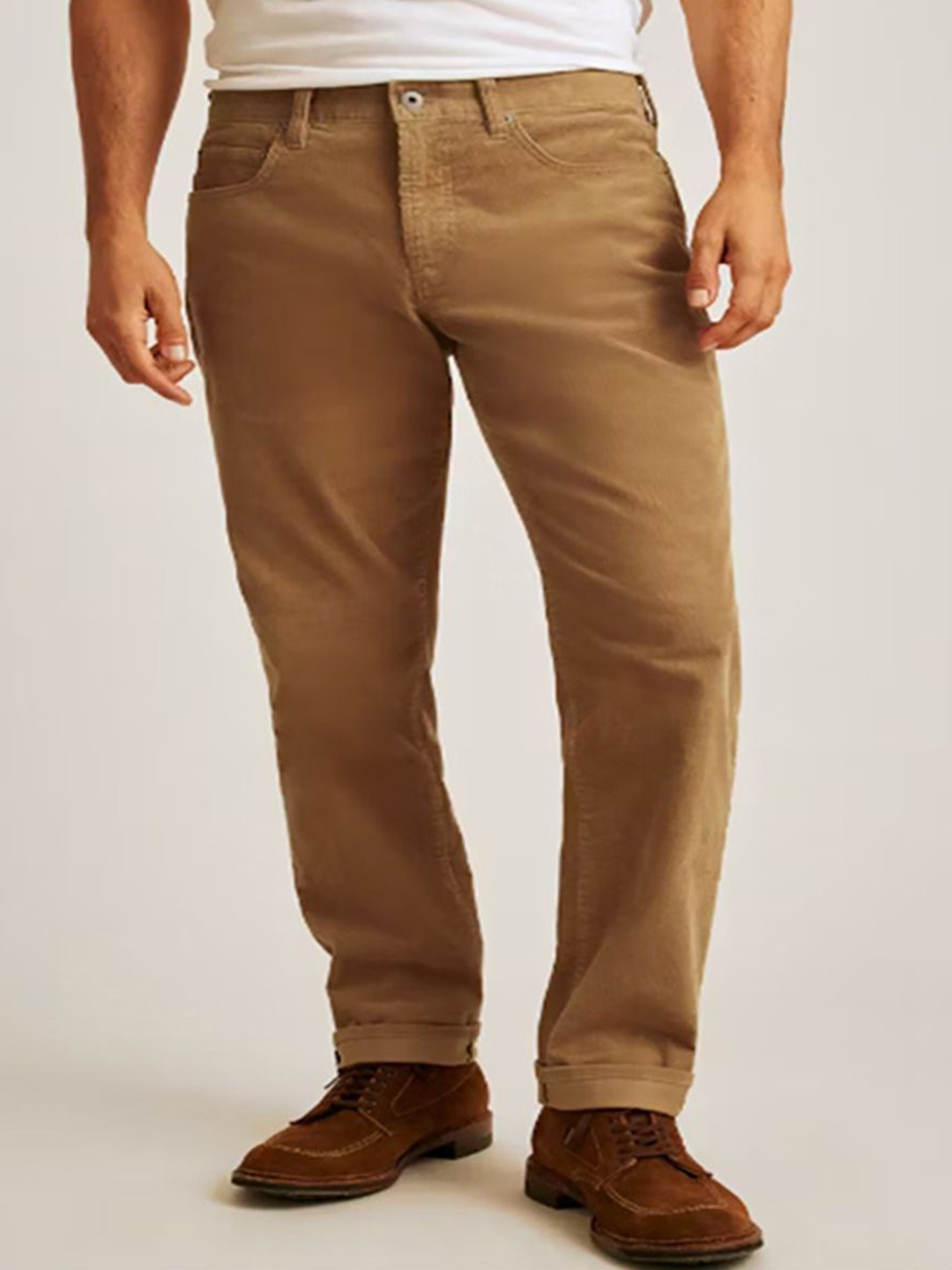 

StyleCast x Revolte Men Easy Wash Regular Fit Trousers, Yellow