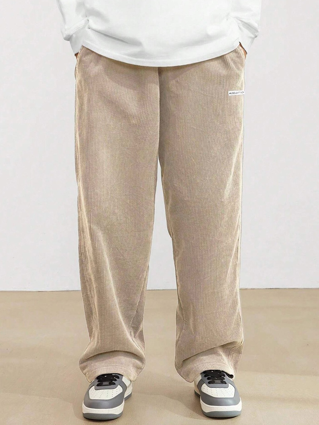 

StyleCast x Revolte Men Easy Wash Joggers Trousers, Beige
