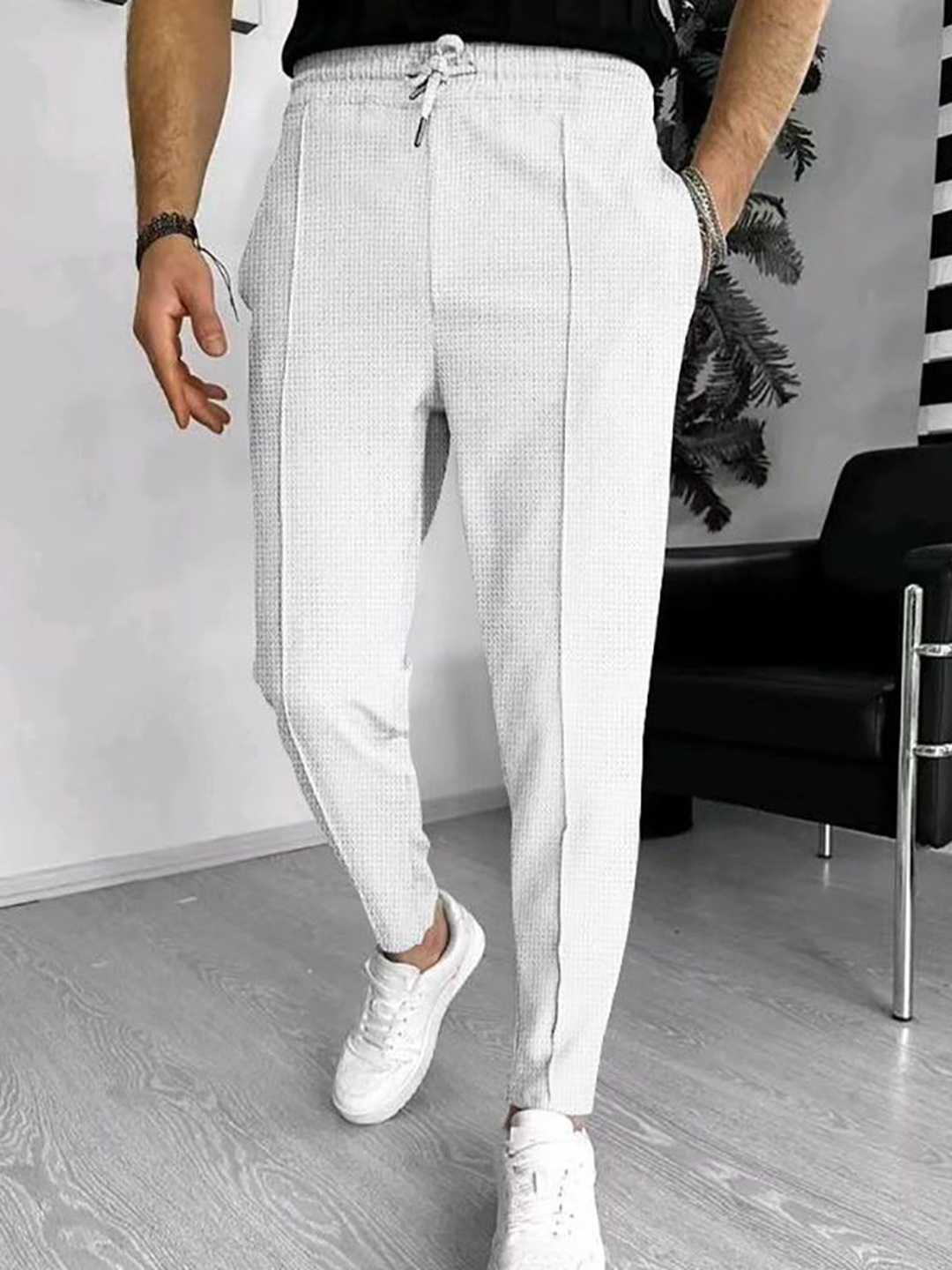 

StyleCast x Revolte Men Easy Wash Mid-Rise Flat-Front Trousers, White