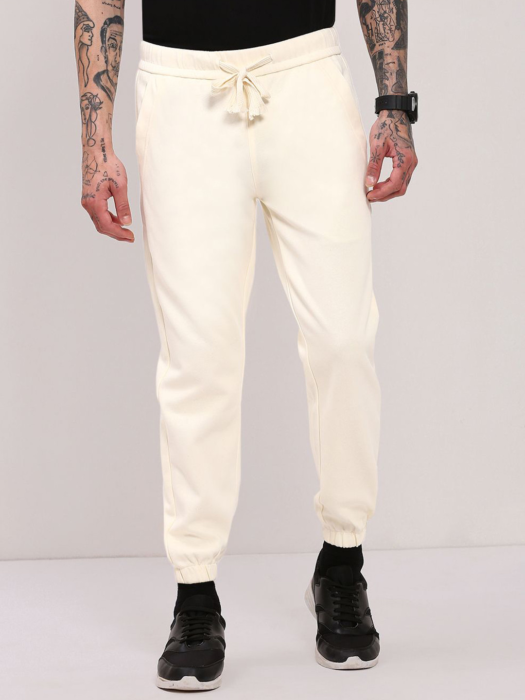

SHOWOFF Men Regular Fit Joggers, Cream