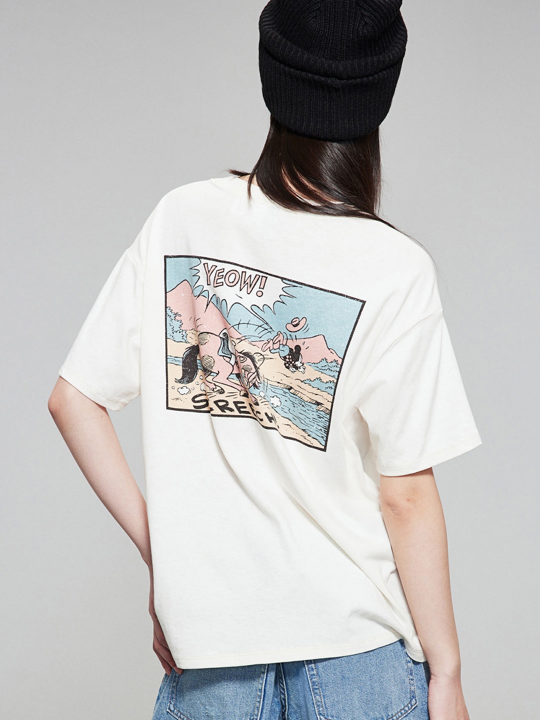 

H&M Boxy-Style Printed T-Shirt, White