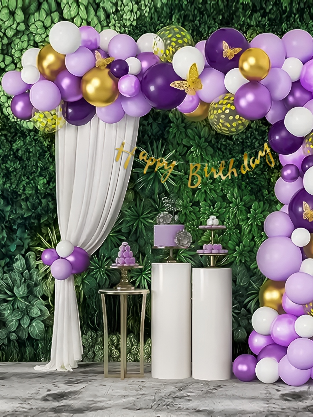 Special You Purple and White 83 Pcs Theme Birthday Decoration Kit