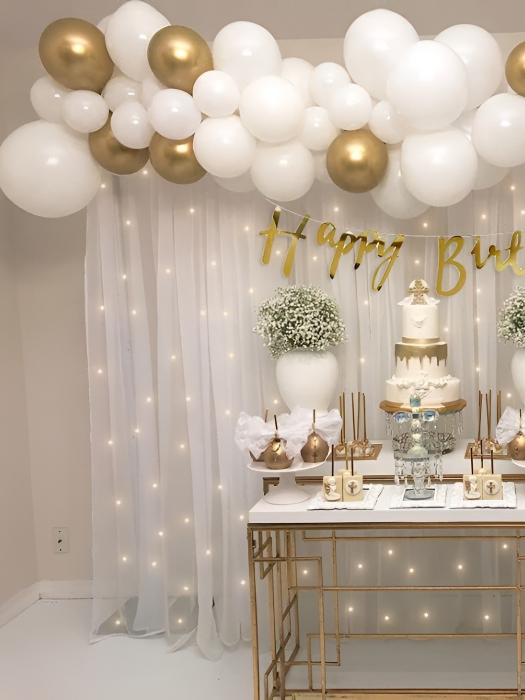 

Special You White and Goldtoned 69 Pieces Theme Birthday Decoration Kit