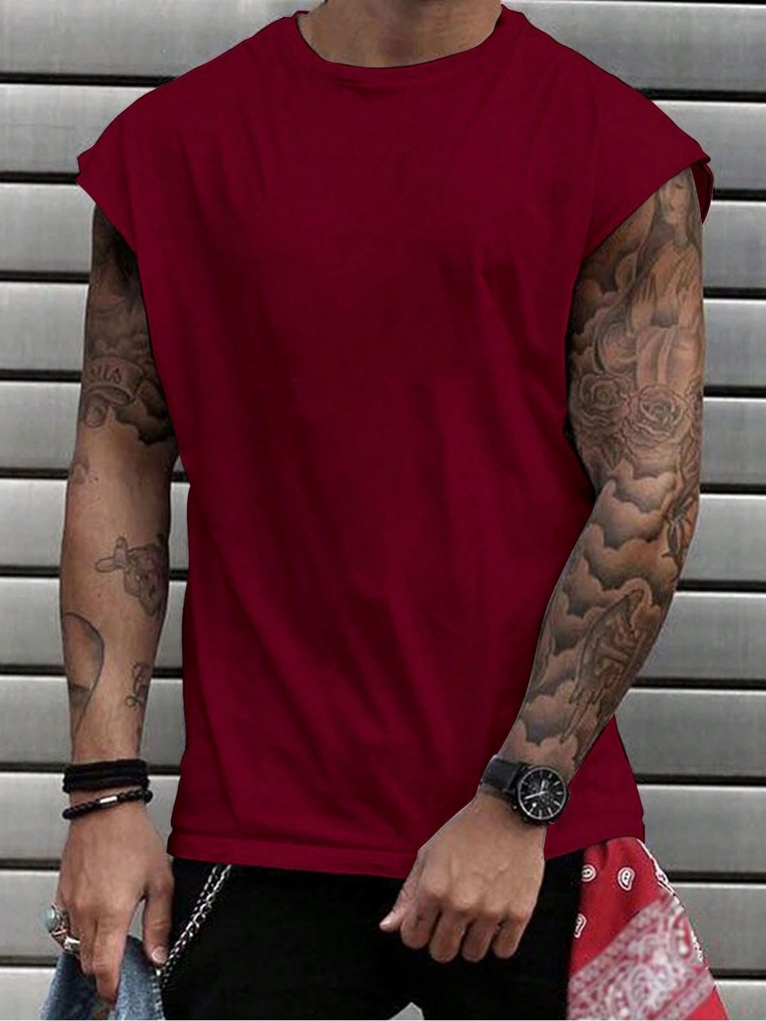 

StyleCast x Revolte Men Solid Round Neck T-shirt, Red