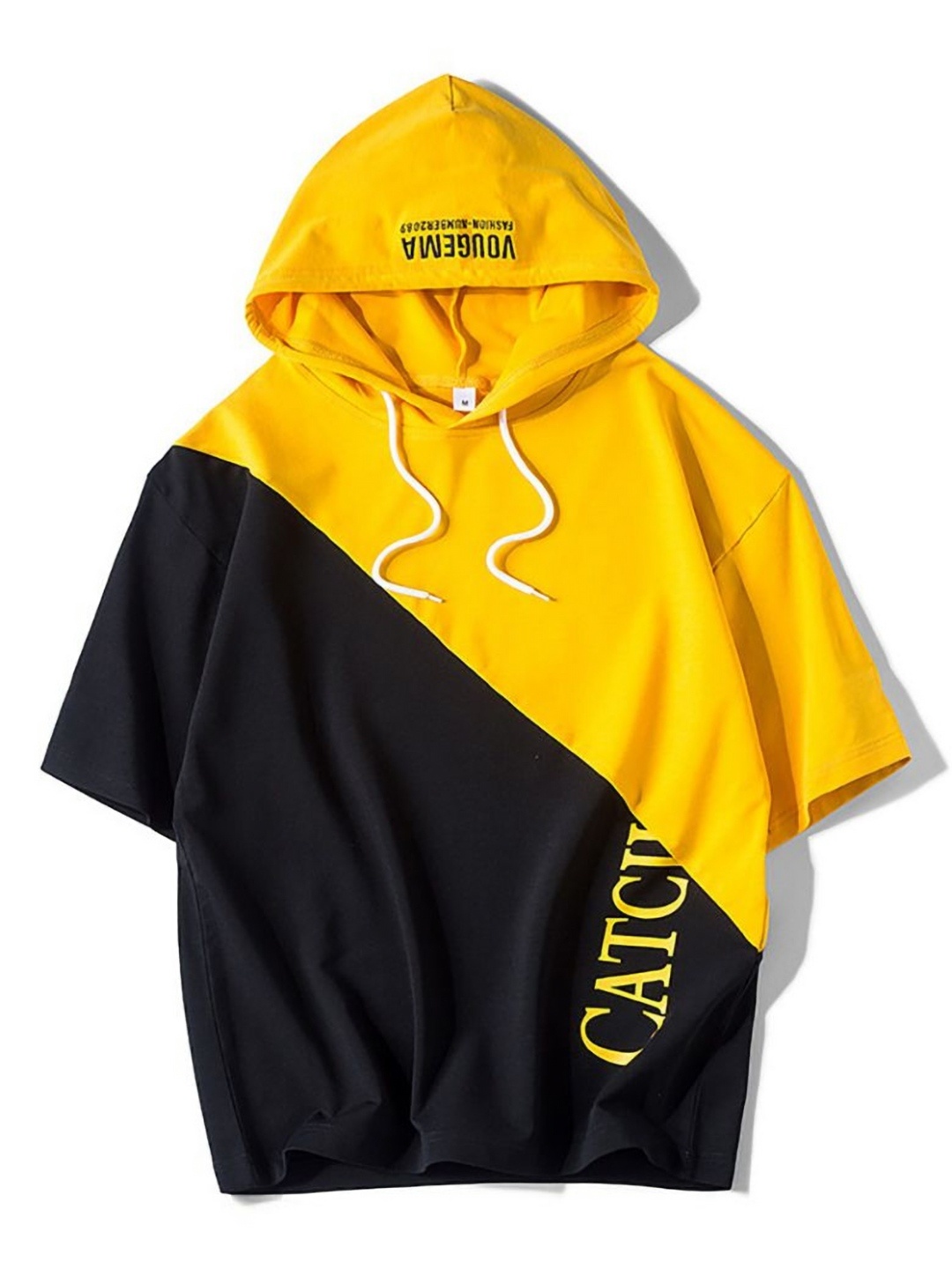 

StyleCast x Revolte Men Colourblocked Hood Cotton T-shirt, Mustard