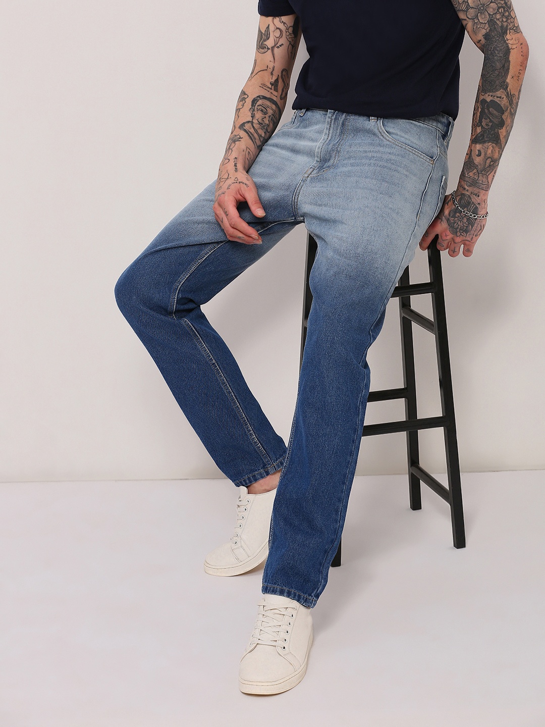 

SHOWOFF Men Comfort Slim Fit Low-Rise Light Fade Ombre Jeans, Blue