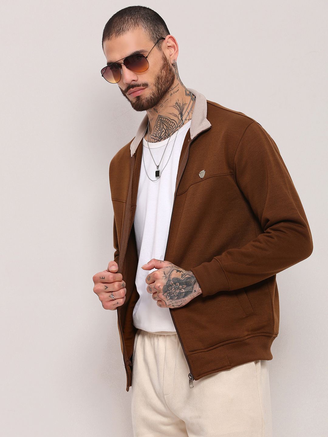 

SHOWOFF Men Cotton Sweatshirt, Brown