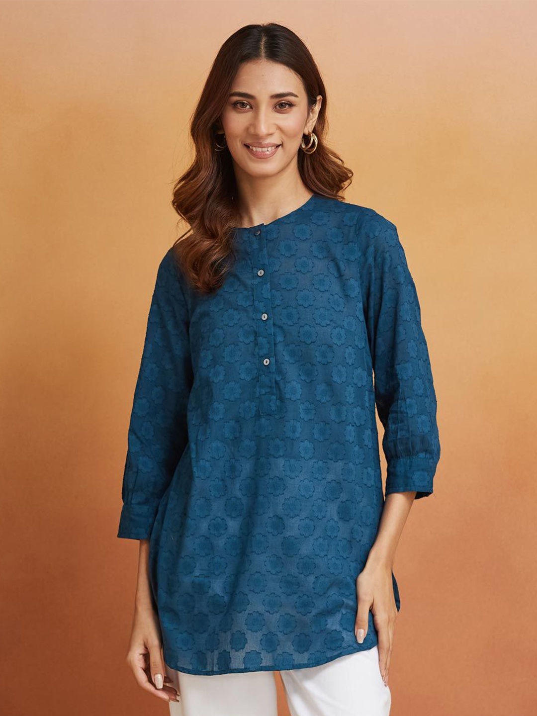 

Fabindia Women Indigo Tunic, Blue