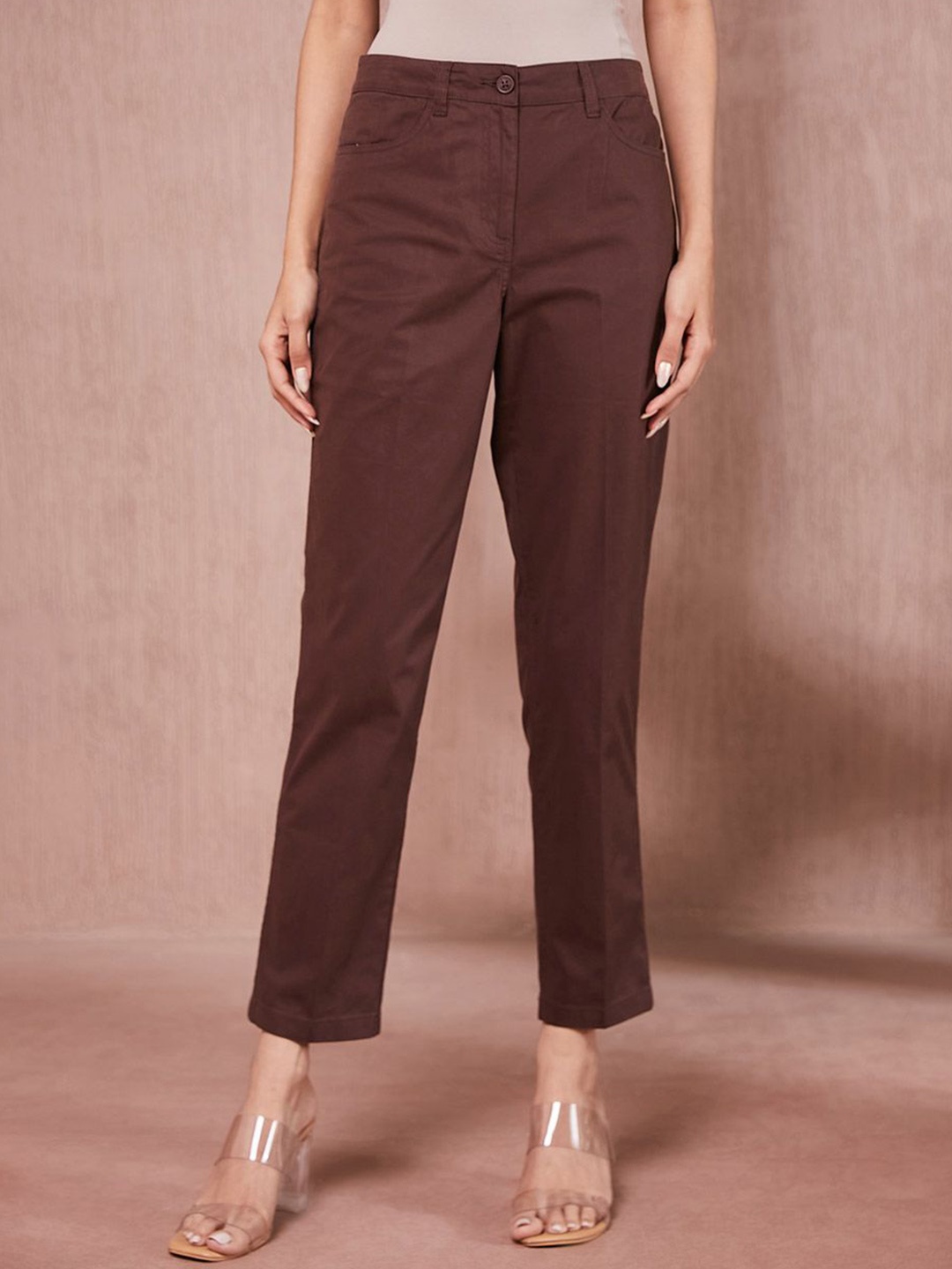 

Fabindia Women Cotton Chino Pant, Brown