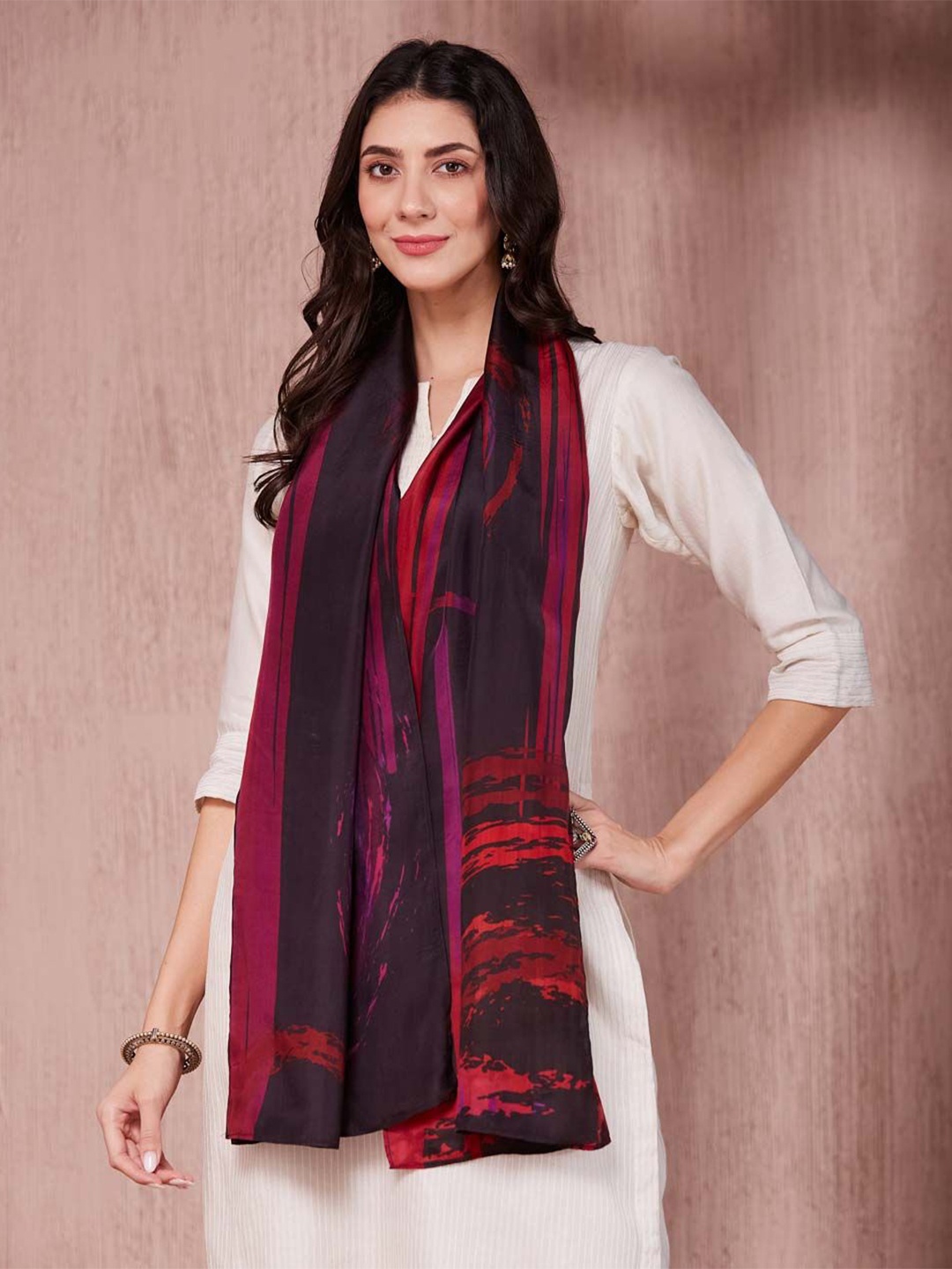 

Fabindia Women Printed Stole, Brown