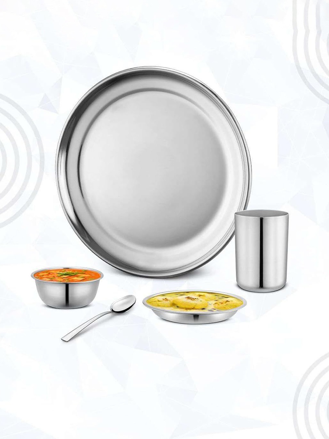 

Classic Essentials Pack of 5 Stainless Steel Heavy Gauge Dinner Set, Silver