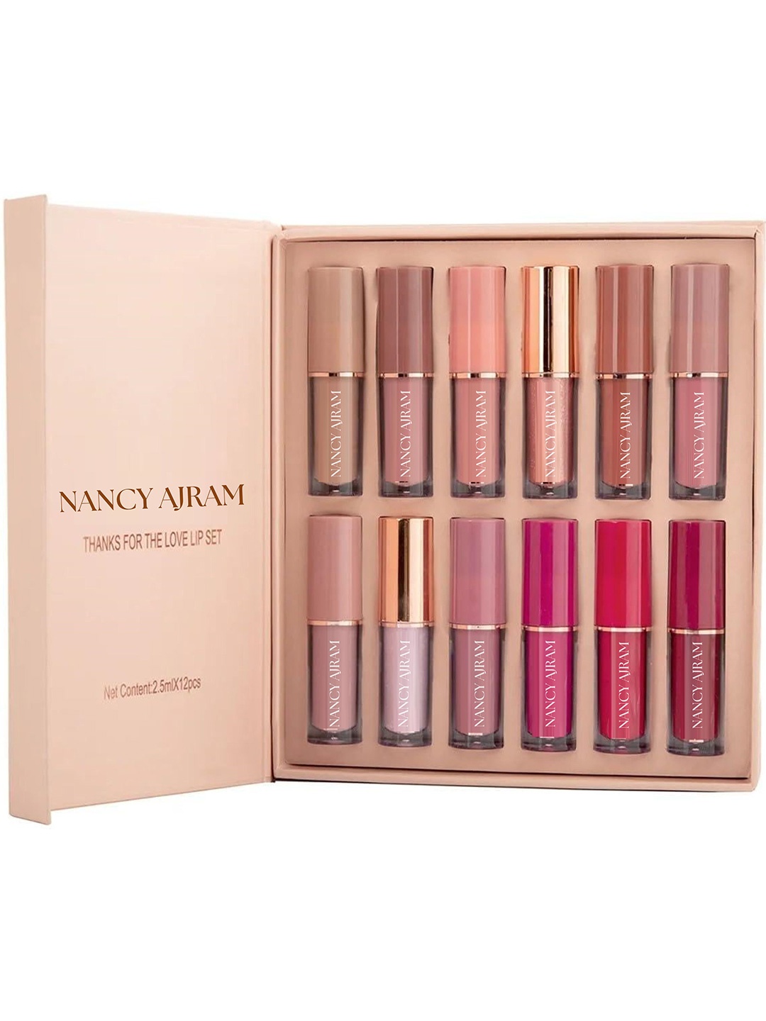 

NANCY AJRAM Set Of 12 Liquid Lipstick - 2.5 ml - 01-02-03-04-05-06-07-08-09-10-11-12, Pink