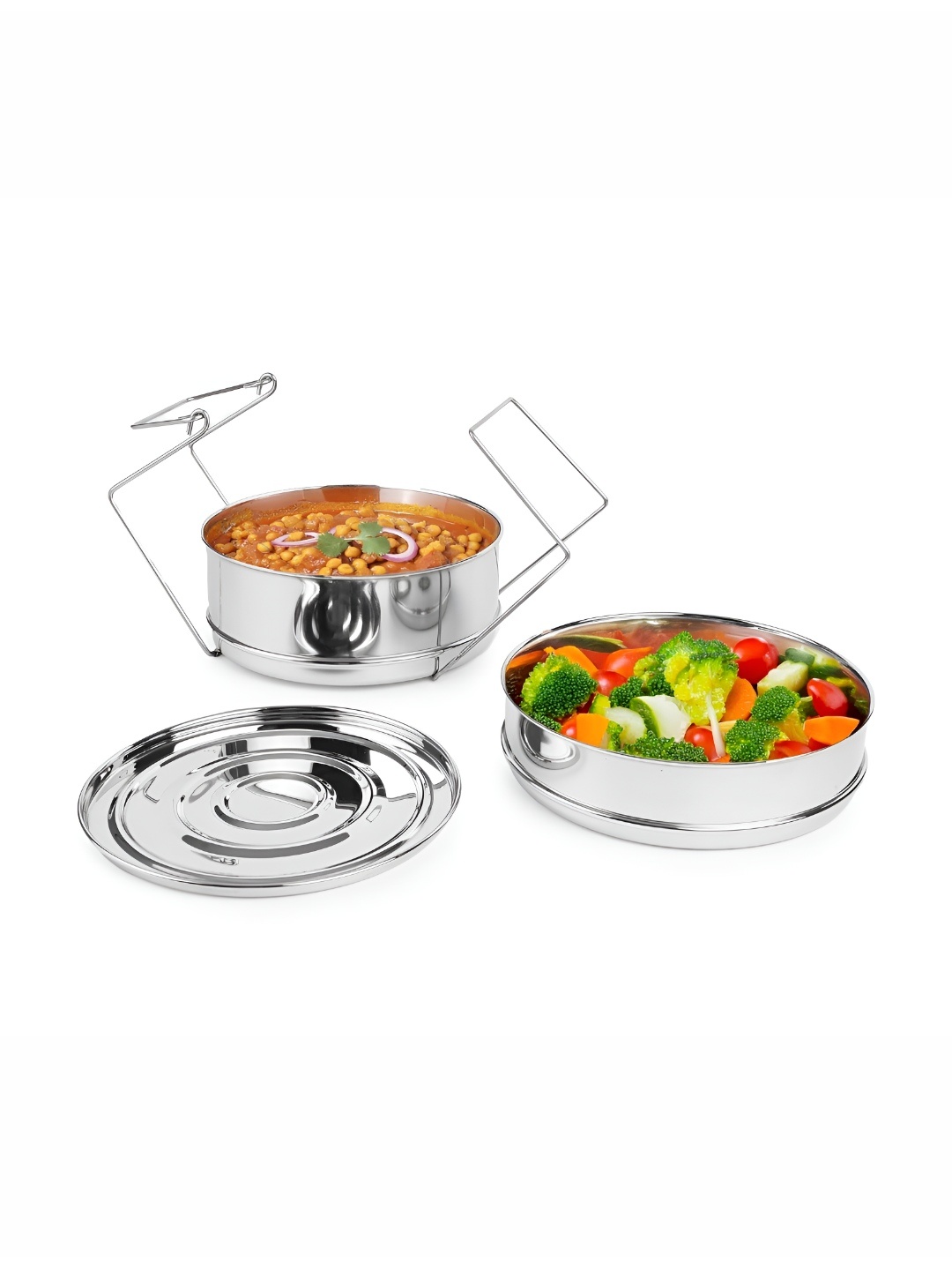 

The Indus Valley Silver-Toned Dishwasher Safe Stainless Steel Cookware Set