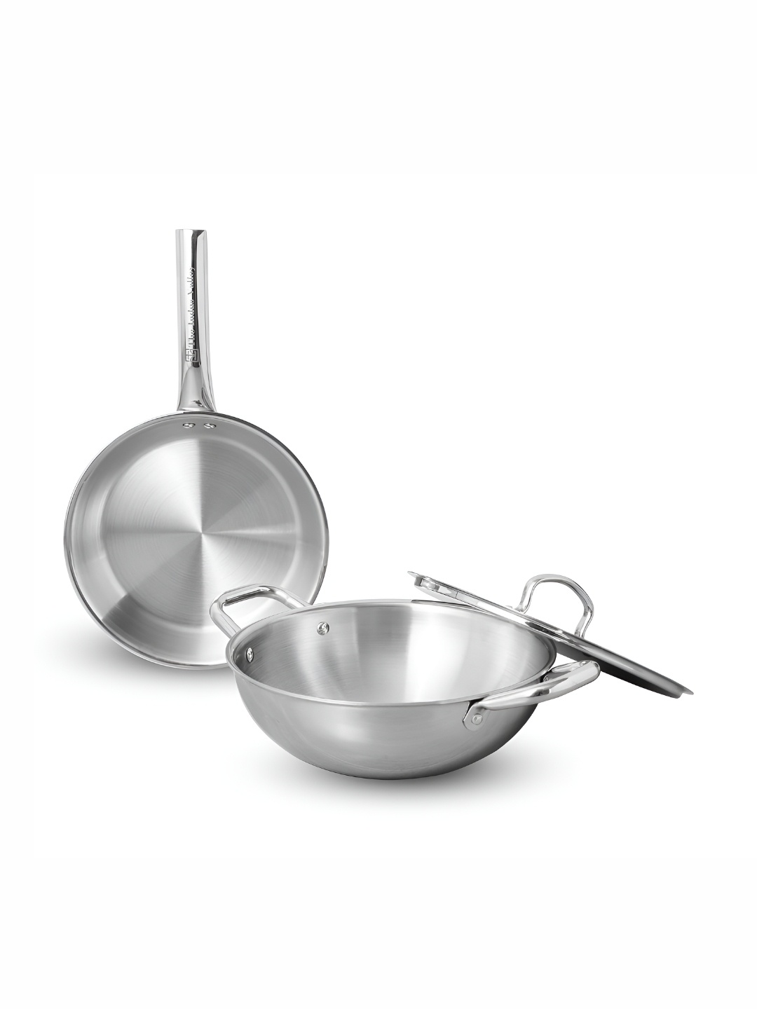 

The Indus Valley Silver-Toned Dishwasher Safe Tri-Ply Stainless Steel Cookware Set of