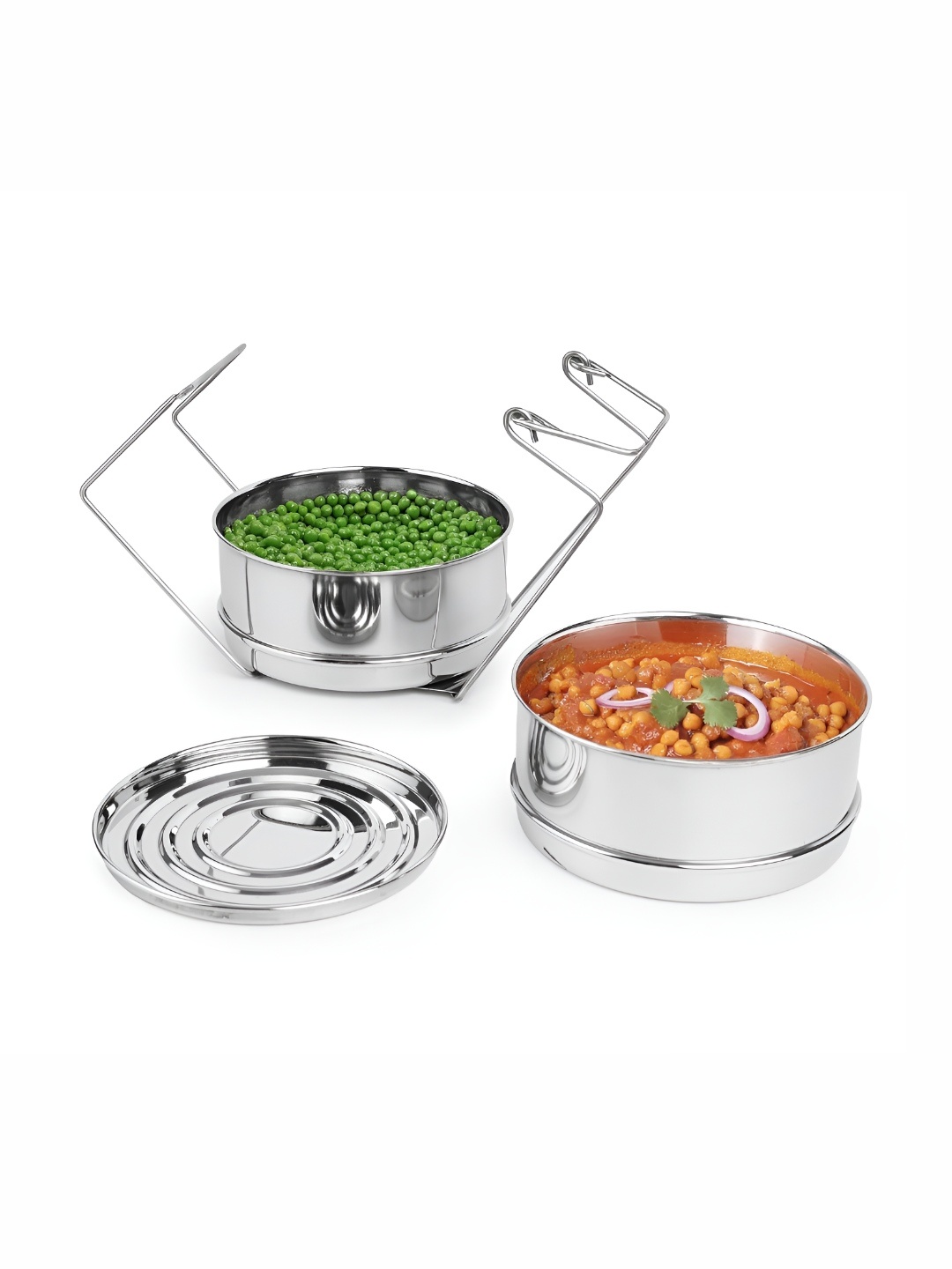 

The Indus Valley Silver-Toned Dishwasher Safe Stainless Steel Cookware Set of
