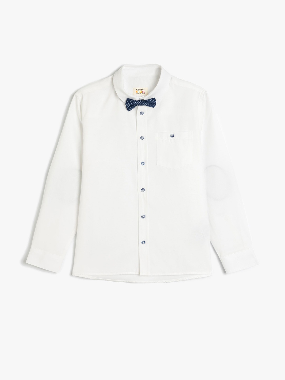 

Koton Boys Spread Collar Solid Cotton Casual Shirt, White