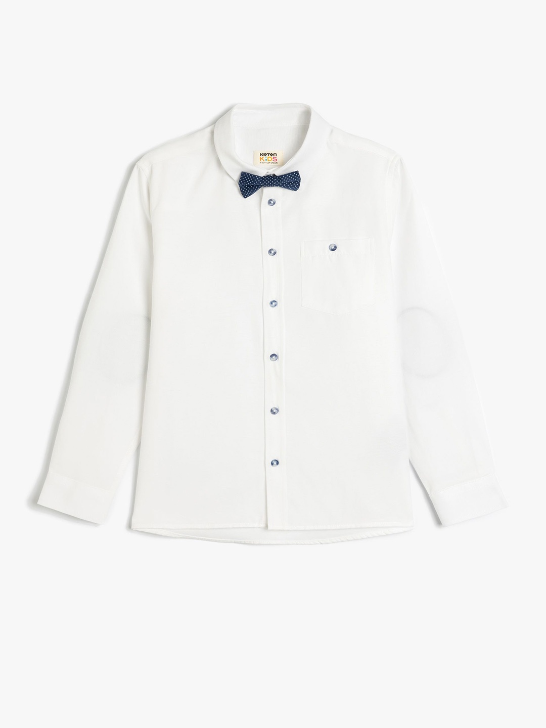 

Koton Boys Spread Collar Solid Cotton Casual Shirt, White