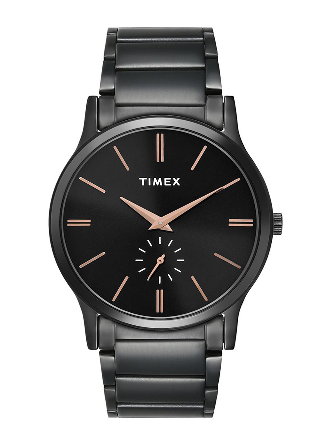 

Timex Men Embellished Stainless Steel Bracelet Style Straps Analogue Watch TWNTG09SMU06, Black