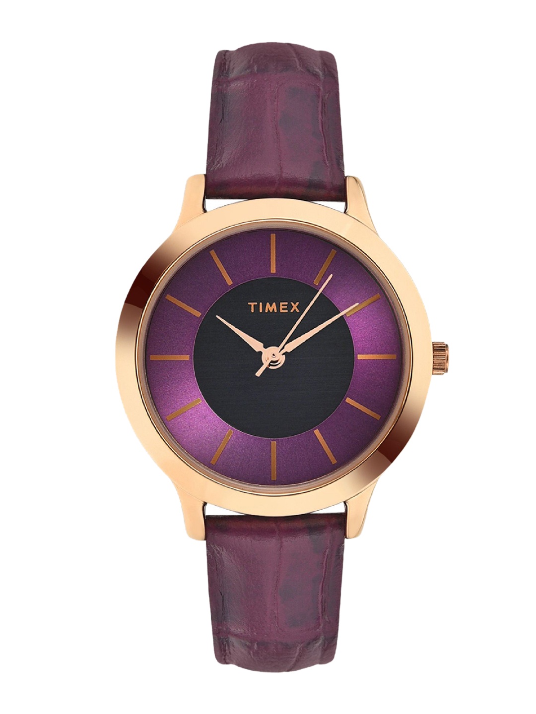 

Timex Women Brass Dial & Leather Straps Analogue Watch TWEL99SMU05, Purple