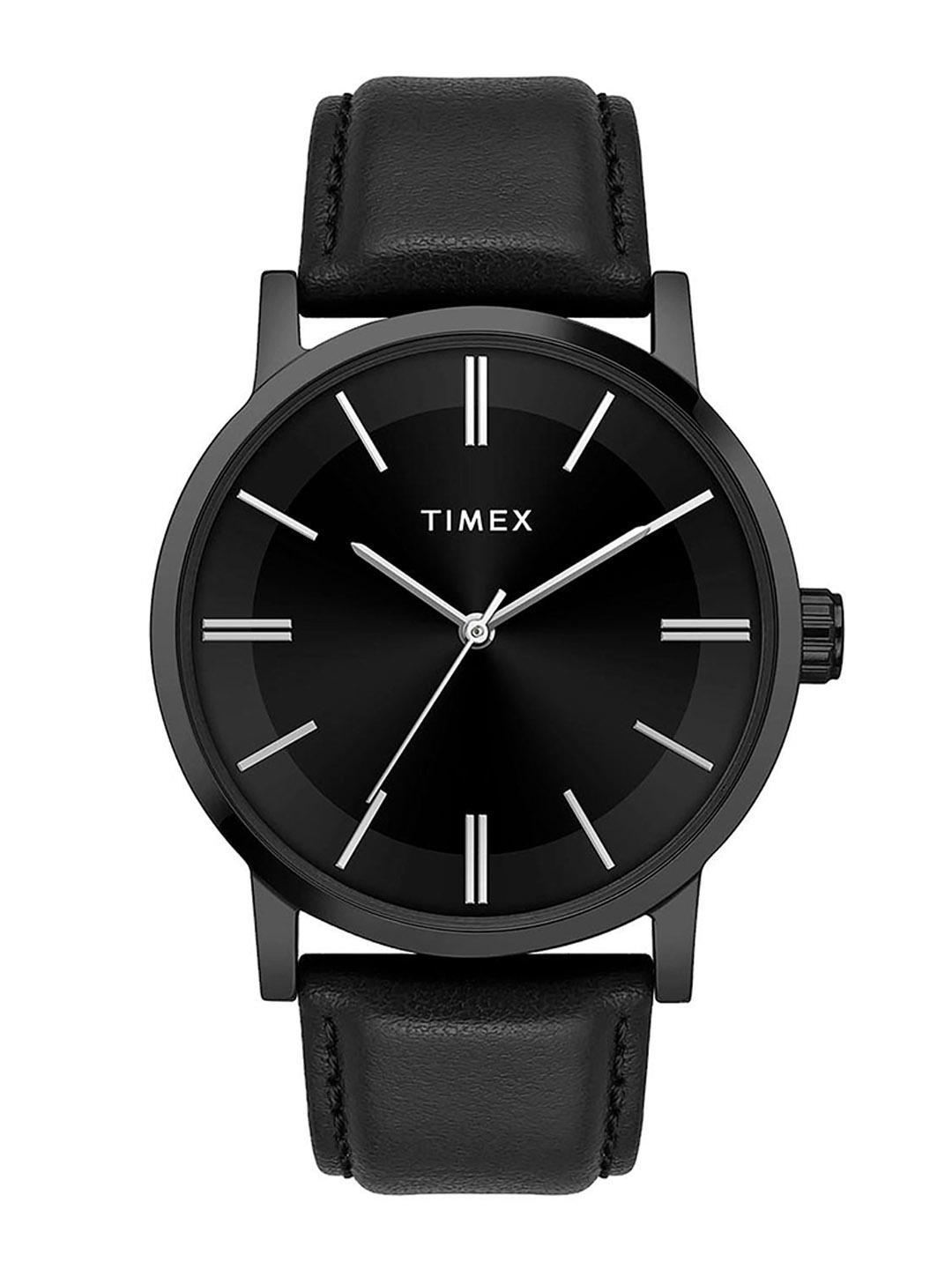 

Timex Men Brass Dial & Leather Straps Analogue Watch TWHG35SMU05, Black